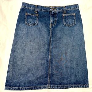 Vintage Polo Jeans Co. Ralph Lauren Denim Blue Jean Skirt with Pockets Size 6